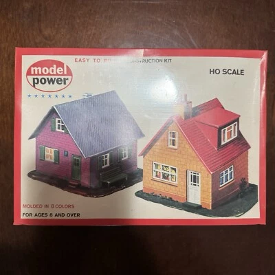 Vtg Model Power #431 HO Scale Two Cottages Construction Kit West German Made New - Image 1 of 4