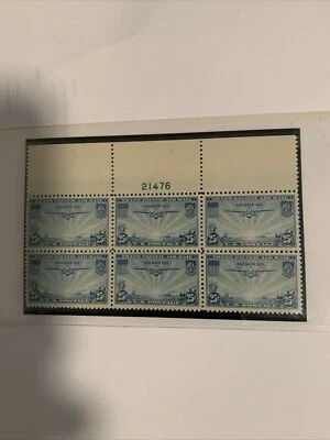 STAMPS-#C20 US SUPERB OG NH 25cent PLATE 6BLK/#21476-1935 - Image 1 of 2