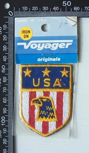 VINTAGE USA AMERICAN EAGLE EMBROIDERED SOUVENIR PATCH WOVEN CLOTH SEW-ON BADGE - Picture 1 of 1