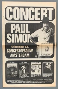 PAUL SIMON original 1975 POSTER ADVERT CONCERT AMSTERDAM Still Crazy After - Picture 1 of 3