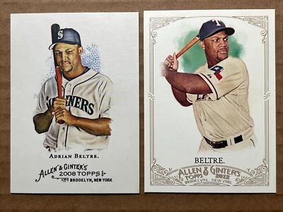 Adrian Beltre 2008 & 2012 Allen&Ginter Baseball Cards. Mariners, Rangers - Image 1 of 4