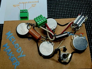 Gibson 63/65 HH Melody Maker Solderless Wiring Upgrade + Custom Value Capacitors - Picture 1 of 8