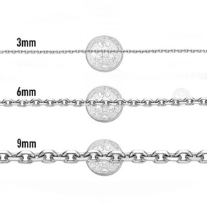 Collana Maglia Rolo 3/6/9 mm 18-24" Catena Uomo Argento Inox Acciaio Inox Regalo Estivo - Foto 1 di 13