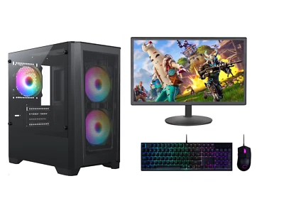 Cheap Gaming PC Intel Core i7 Win10 GTX1650 16GB RAM 128GB SSD 1TB HDD RGB CASE - Image 1 of 4