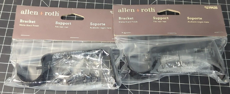 Allen Roth Support Brackets Model 1219435 Matte Black For Curtain Rods