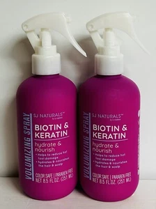 2-Pack SJ Naturals ~ Biotin & Keratin Volumizing Spray 8.5 fl oz Each - Picture 1 of 2