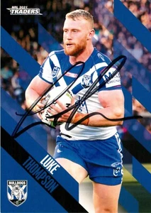 Signed 2021 Canterbury Bulldogs NRL TLA Traders Card - Luke Thompson - Bild 1 von 3