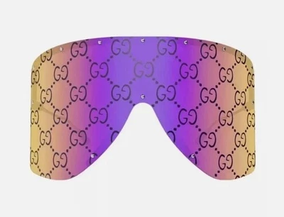 Gafas de sol Gucci de gran tamaño protector GG1248S 002 púrpura dorado GG monograma espejado Foto 1 de 4