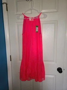 Neu mit Etikett Lilly Pulitzer Isabeau Spitzenkleid Größe L in Bungalow Pink #25257 kostenloser Versand - Bild 1 von 8