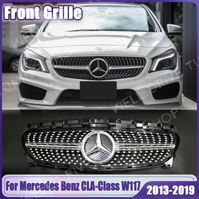 Front Grille W/LED Star For Mercedes Benz W117 13-19 CLA180 CLA200 CLA250 CLA45 Foto 1 de 4