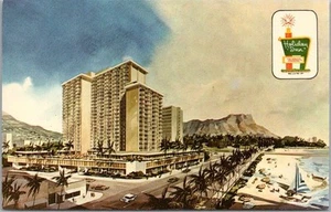 HONOLULU, Hawaii Postal HOLIDAY INN HOTEL Vista de artista - Curteich Cromo 1969 - Imagen 1 de 2