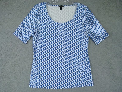 Женская блузка Talbots размер Small синий геометрический декольте - Изображение 1 из 4