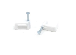 RG6 Dual Coax RG6 Cable Clips - White | 50 Pieces - 14mm Nail Clip | Twin / Two - Picture 1 of 9
