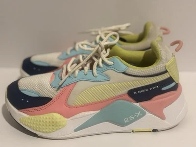 Puma RS-X Zapatos para Correr Niños Talla 5C Niños Jóvenes Blanco Tenis Amarillo Azul Rosa Foto 1 de 4