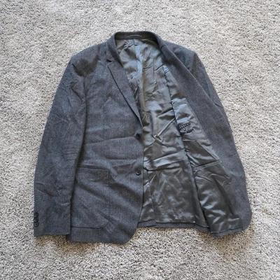 THEORY Wool Two Button Blazer Men's 44 R Dark Gray Birdseye Sport Coat Jacket  - Image 1 of 4