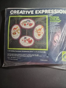 Creative Expressions Hallmark Urlaub Schneemänner 4 Filz Ornamente Crewel Kit - Bild 1 von 7
