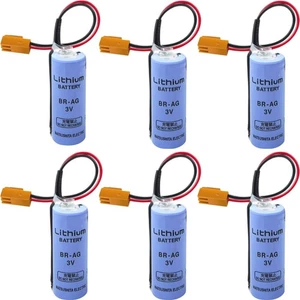 6PCS BR-AG 3V PLC Batteria 2200mAh Batteria Non Ricaricabile con Spina Marrone - Foto 1 di 2