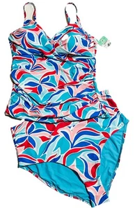 $ 170 Sunsets E-Cup Making Waves Tankini & 16 High Waist Badeanzug Unterteil blau 16E - Bild 1 von 15