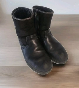 Botas de cuero negras forradas de piel de oveja vintage Tecnica Country para hombre 43 EE. UU. 9 con cremallera lateral - Imagen 1 de 12