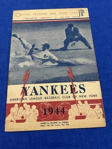 Vintage 1944 New York Yankees Philadelphia Athletics Baseball Program - Picture 1 of 13