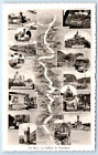 RPPC The Rhine from Koblenz to Rüdesheim map of GERMANY Postcard