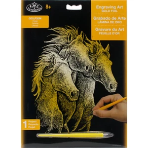 Royal & Langnickel(R) Gold Foil Engraving Art Kit 8"X10"-Horses - Picture 1 of 1