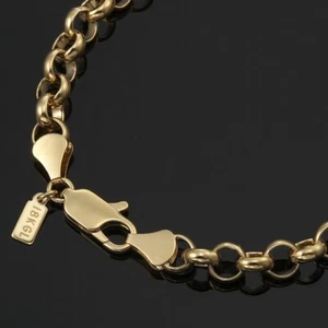 18K GL Solid Belcher Rolo Yellow Gold Custom Bracelet - Picture 1 of 8