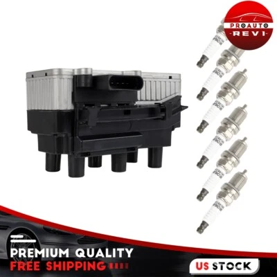 Set of 1 Ignition Coil & Spark Plug For 1999-2001 Volkswagen Jetta 2.8L V6 - Image 1 of 4