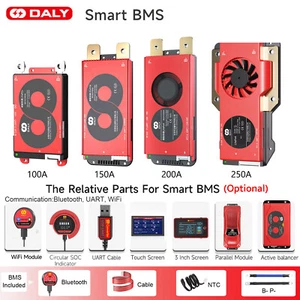Daly 4S 12V/8S 24V/16S 48V 100A-500A LiFePo4 Smart BMS + lotto modulo Bluetooth - Foto 1 di 33