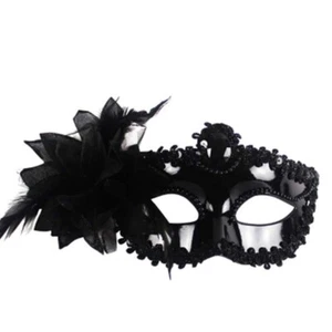 Lace Masquerade Eye Masks BLACK Gothic Fancy Dress Ladies Hen Party Halloween ↷ - Picture 1 of 27
