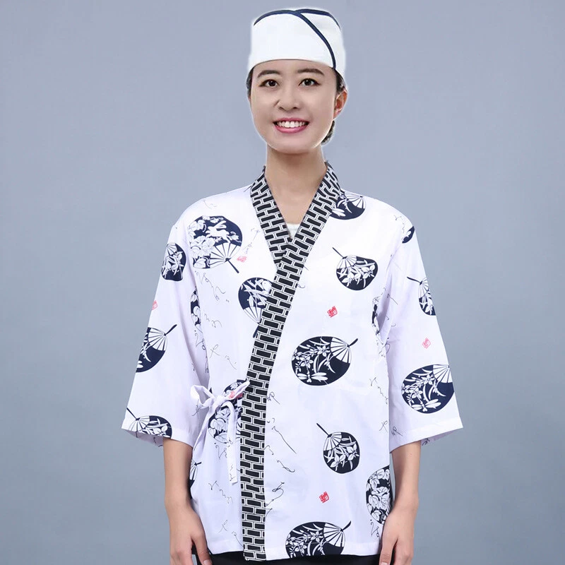 Sushi Chef Coat Serving Short Japanese Kimono Sushi Chef Uniform Restaurant - Image 1 of 4