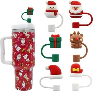 12 PCS Straw Cover Cap for Stanley Cup Silicone Straw Topper CHRISTMAS Special - Picture 1 of 7
