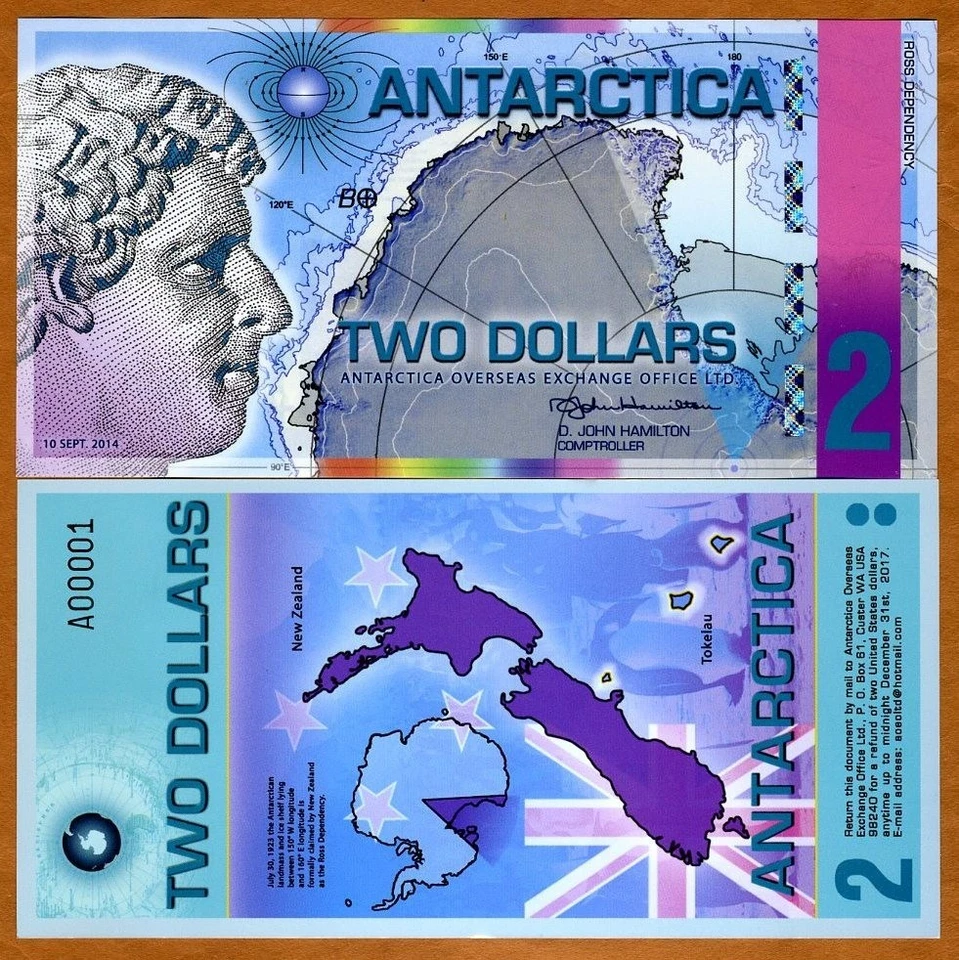 Antártida, $2, 2014, polímero rediseñado Foto 1 de 1