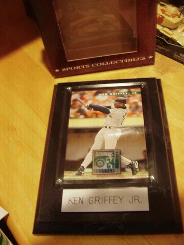 Ken Griffey Jr.  Mariners Framed on Plaque Measures 4  x 6” in box Cover