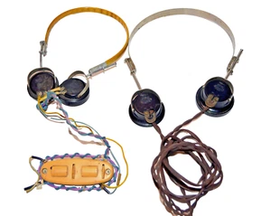 2PCS Vintage Retro Soviet Radio Headphones NIR-2 1600 Ohm, Oktava TON-1 2200 Ohm - Picture 1 of 6