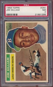 1956 Topps Jim "Junior" Gilliam #280 PSA 7!! - Picture 1 of 2