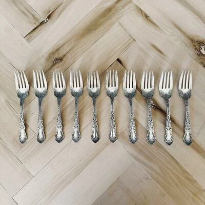 10 Alhambra by Rogers & Hamilton Silver Plate Silverplate Salad Fork 6 1/4" - Image 1 of 4