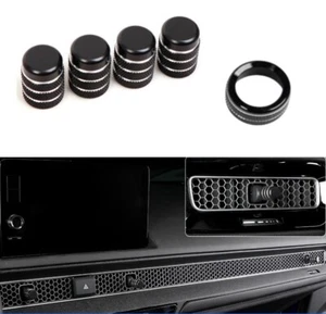5pcs Black Aluminum Air Conditioner Navi Knob Ring Cover Fits 22-25 Civic 11 - Picture 1 of 2