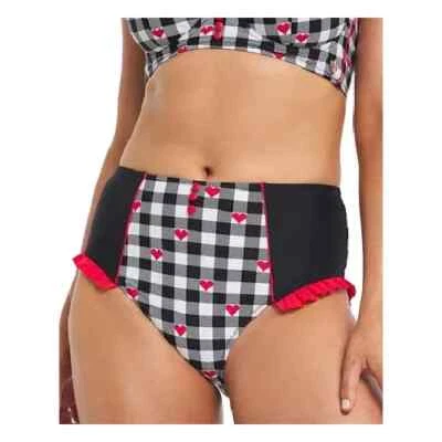 Joe Browns Bikini Brief Bottoms Plus Size UK 26 Gingham Full Cover - Black Check - Image 1 of 4