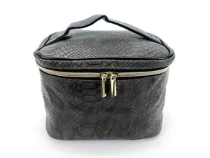 Estuche de tren de lado suave, bolsa de viaje cosmética, con cremallera, carcasa de reptil sintético, TC-179 - Imagen 1 de 10