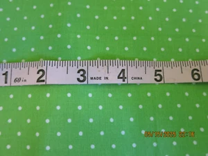 Lime Green Dots Cotton Fabric 3 yards New Sewing Quilting Polka Dots Soft - Picture 1 of 11