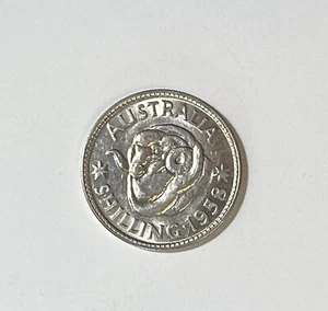 1958 Australien Silber One Shilling Queen Elizabeth II TOP Zustand - Bild 1 von 3