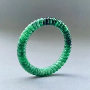 【KATHY JADE】【Mejor Compra】Brazalete Brazalete Esmeralda con Jadeíta Verde《54mm》《Grado A》 - Imagen 1 de 2
