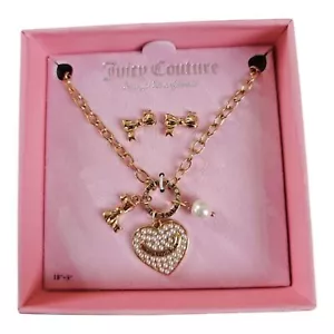 Collana e orecchini abbinati Juicy Couture tono oro multicolore - nuovi con scatola - Foto 1 di 3