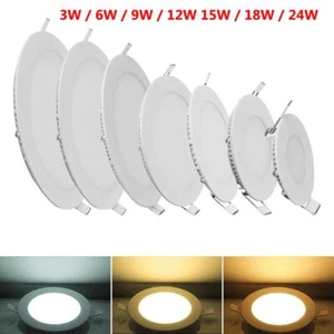 5/10PCS LED Panel Light 3W 6W 9W 24W Round Recessed Ceiling Down Light Cool Warm - Picture 1 of 9