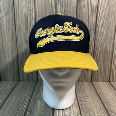 De colección Años 90 Starter Georgia Tech Chaquetas Amarillas Snapback Gorra Sombrero Script NCAA Foto 1 de 4