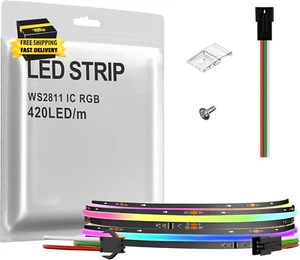 SPI COB RGB IC LED Strip Light FOB WS2811 High Density Uniform Light Ul-Listed D - Picture 1 of 8