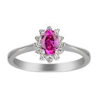 2.60 Carat Oval Shape Natural African Pink Tourmalin Wedding Ring In 925 Silver