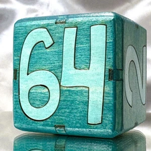 64.TURQUOISE.LightBlue - Backgammon Doubling Cube - 36mm - Picture 1 of 9