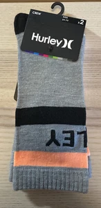 HURLEY Youth kids CREW SOCKS 2 pairs boys girls SIZE XS 5Y-7Y NIP - Picture 1 of 2
